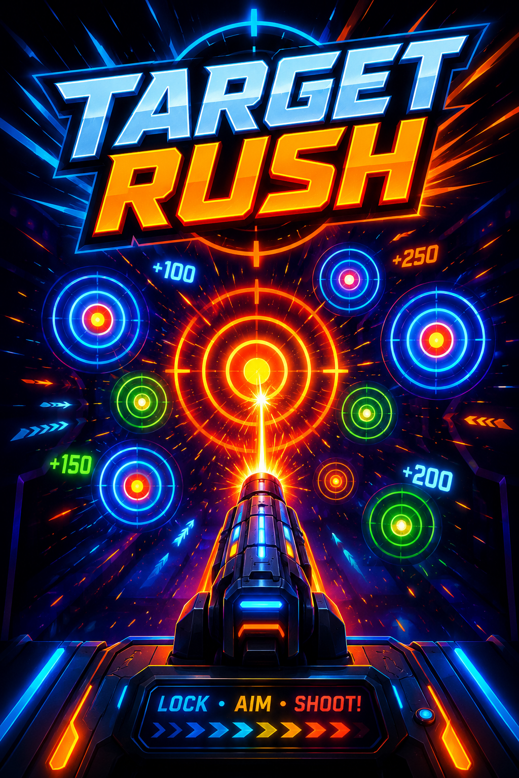 Visuel du jeu Target Blitz : cibles lumineuses à toucher le plus vite possible
