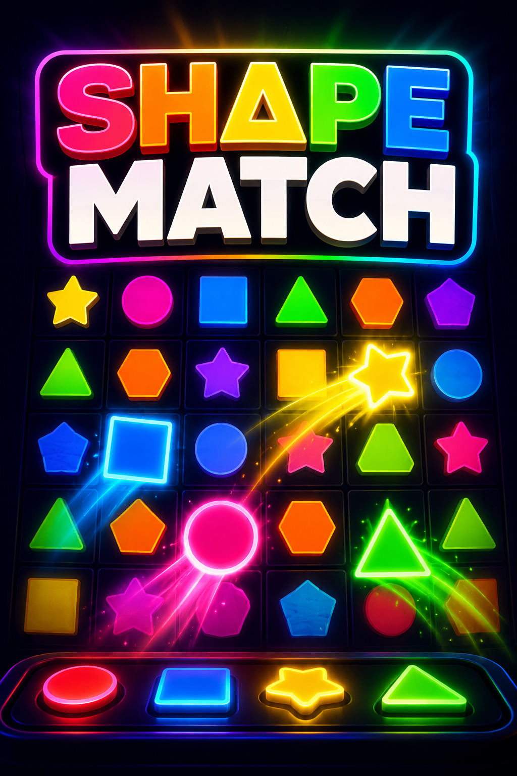 Visuel du jeu Monster Match Mania : grille de formes colorées à associer
