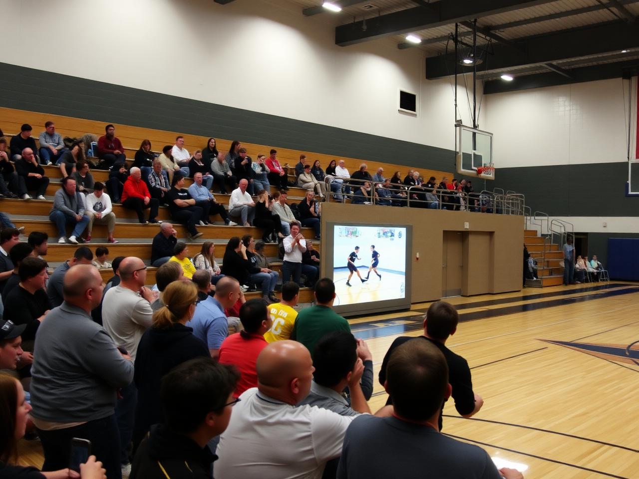 Public et participants lors d'une compétition sportive locale